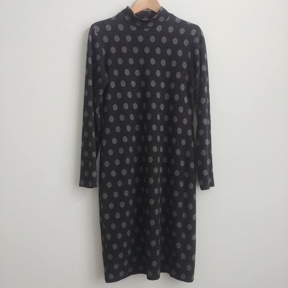 Miik Dresses & Skirts - Miik made in Canada soft modal dress stretch mockneck black grey spots Small